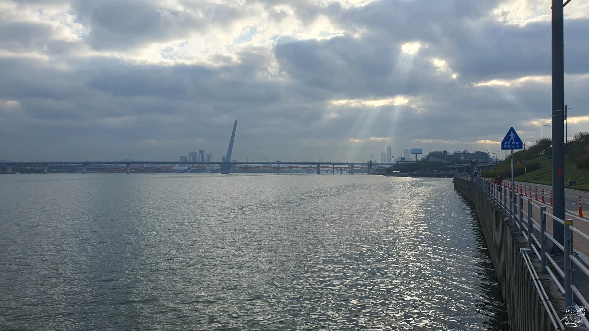 奧林匹克大橋下的漢江全景